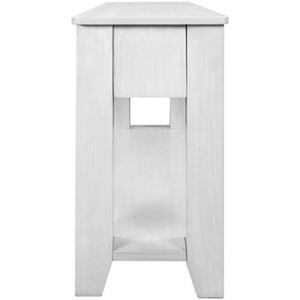 White Console Table Solid Wood