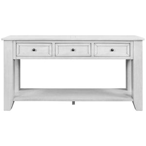 White Console Table Solid Wood