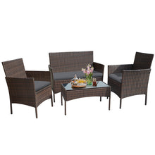 Load image into Gallery viewer, Rifiki 4 Piece Rattan Sofa Seating Group with Cushions
