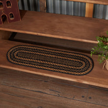 Load image into Gallery viewer, Saco Country Black/Dark Tan Stair Tread, Oval 8.5" x 2'3" (Set of 2)
