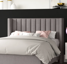 Load image into Gallery viewer, Flemings Vertical Channel Tufted Wingback Upholstered Platform Bed, King (Headboard Only)
