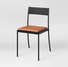 Load image into Gallery viewer, Clion Metal Dining Chair Black/Caramel Faux Leather
