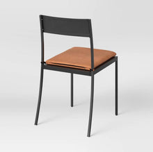 Load image into Gallery viewer, Clion Metal Dining Chair Black/Caramel Faux Leather
