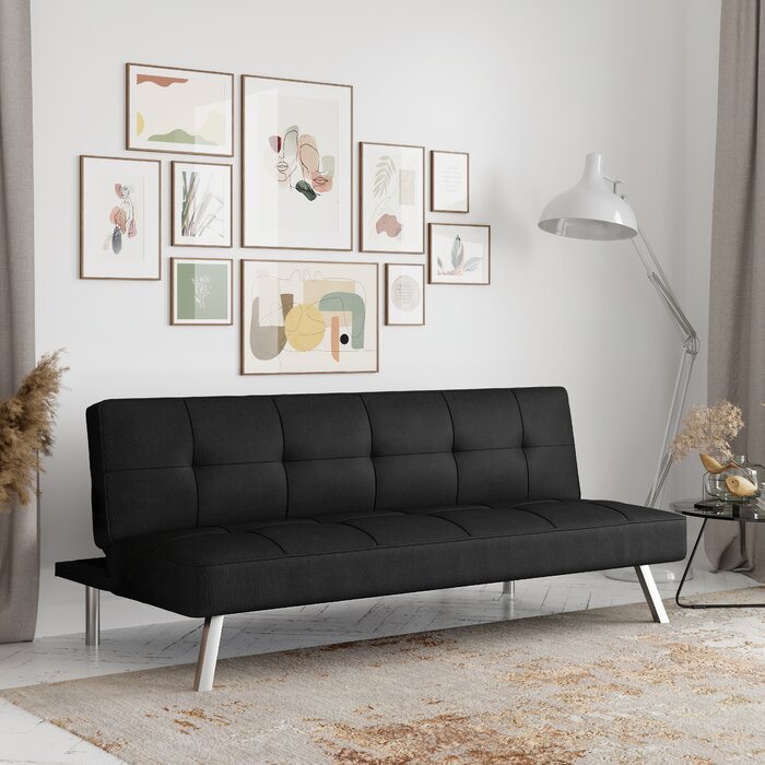 Jameson Armless Tufted Convertible Sleeper Futon Sofa