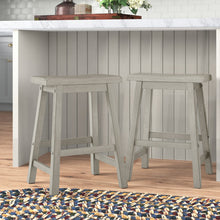 Load image into Gallery viewer, Antique White Sharman Solid Wood Bar Stool
