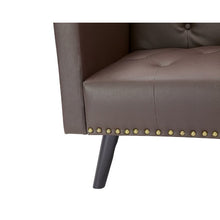 Load image into Gallery viewer, Sprague Faux Leather Tuxedo Arm Sofa with Convertible Sofa Bed
