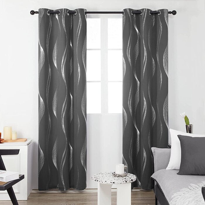 Spurgh Polyester Blackout Curtain Pair (Set of 4)