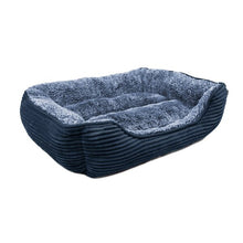 Load image into Gallery viewer, Navy Stahlman Super Plush Corduroy Sherpa Cuddler Pet Bed
