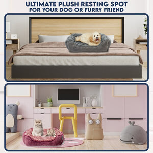 Navy Stahlman Super Plush Corduroy Sherpa Cuddler Pet Bed