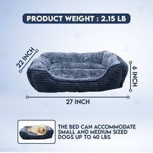 Load image into Gallery viewer, Navy Stahlman Super Plush Corduroy Sherpa Cuddler Pet Bed
