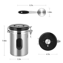 Load image into Gallery viewer, Stainless Steel Sealed Coffee Canister

