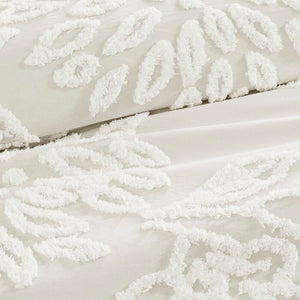 Full/Queen Comforter + 2 Standard Shams Off-White Susie 100% Cotton Comforter Set