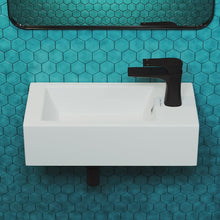 Load image into Gallery viewer, Voltaire Glossy White Ceramic Rectangular Wall Mount Bathroom Sink with Overflow
