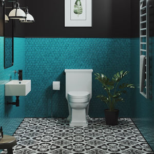 Voltaire Glossy White Ceramic Rectangular Wall Mount Bathroom Sink with Overflow