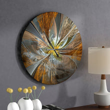 Load image into Gallery viewer, Symmetrical Yellow Fractal Flower - Modern wall clock
