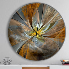Load image into Gallery viewer, Symmetrical Yellow Fractal Flower - Modern wall clock
