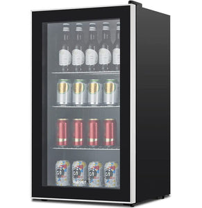 120 Cans Outdoor Rated Freestanding Beverage Refrigerator and with Glass Door