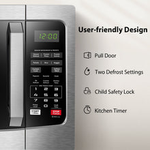 Load image into Gallery viewer, 1.2 Cu Ft Countertop Microwave, Smart Sensor, 12 Auto Menus, Mute Function, Silver, 1100W
