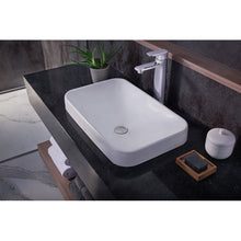 Load image into Gallery viewer, Arvina14.9375&#39;&#39; Cotton White Vitreous China Rectangular Vessel Bathroom Sink with Overflow
