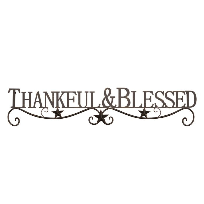 Thankful and Blessed Metal Wall Décor