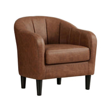 Load image into Gallery viewer, Brown PU Cover Club Chair with Armrest
