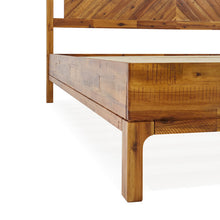 Load image into Gallery viewer, King Rustic Golden Brown Vivian Solid Wood Platform Bed with Headboard, Rustic Bed Frame
