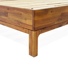 Load image into Gallery viewer, King Rustic Golden Brown Vivian Solid Wood Platform Bed with Headboard, Rustic Bed Frame
