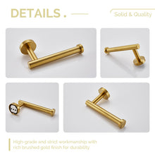Load image into Gallery viewer, Brushed Gold Wall Mount Toilet Paper Holder
