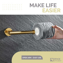 Load image into Gallery viewer, Brushed Gold Wall Mount Toilet Paper Holder

