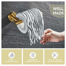 Load image into Gallery viewer, Brushed Gold Wall Mount Toilet Paper Holder
