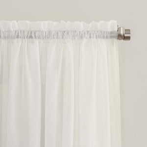 Sheer Voile Rod Pocket Curtain Panel (Set of 2)