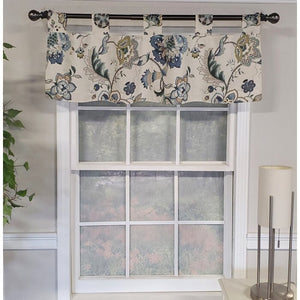 Weisberg Floral Cotton Tailored Window Valance in Blue/Green