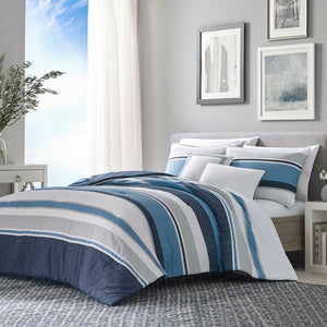 Westport 100% Cotton Comforter Set, King Comforter + 2 King Shams + 2 Throw Pillows