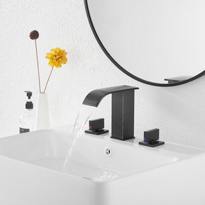 Widespread Faucet 2-handle Bathroom Faucet with Drain Assembly