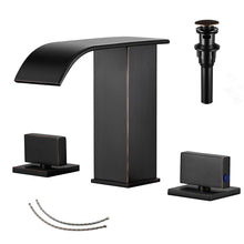 Load image into Gallery viewer, Widespread Faucet 2-handle Bathroom Faucet with Drain Assembly
