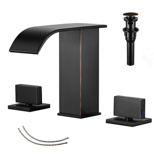 Widespread Faucet 2-handle Bathroom Faucet with Drain Assembly