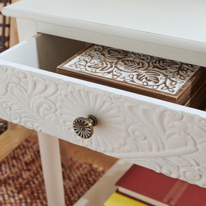 Josie 1-Drawer Accent Table Distressed White
