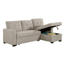 Load image into Gallery viewer, Polyester Fabric Reversible Sleeper Sectional Sofa - Light Gray - 2 Boxes
