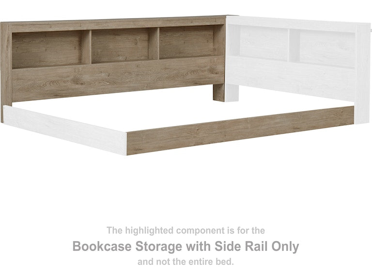 Bedroom Oliah Bookcase Storage with Side Rail Furniture Market