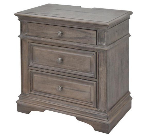 Highland Park Driftwood Gray Wood 3-drawer Nightstand