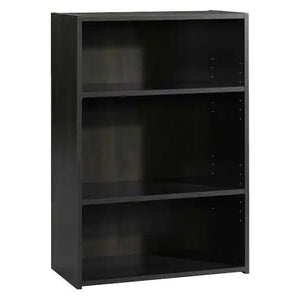 Cinnamon Cherry Faux Wood 3-shelf Standard Bookcase with Adjustable Shelves