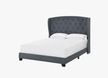 Load image into Gallery viewer, King Tufted Wing Bed in Charcoal Gray
