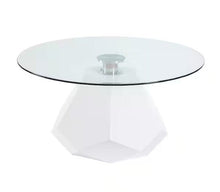 Load image into Gallery viewer, Chara White High Gloss &amp; Clear Glass Round Glass Coffee Table (Base Only)
