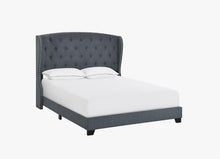 Load image into Gallery viewer, King Tufted Wing Bed in Charcoal Gray
