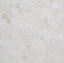 Load image into Gallery viewer, White Jade Hexagon Polished Marble Mosaic Tile (Set of 12)

