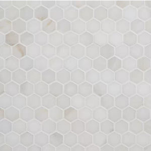 White Jade Hexagon Polished Marble Mosaic Tile (Set of 12)