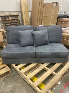 Blue Velvet Armless Sofa