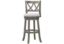 Load image into Gallery viewer, 29&quot; TRANSITIONAL UPHOLSTERED SWIVEL BAR STOOL WITH LATTICE BACK
