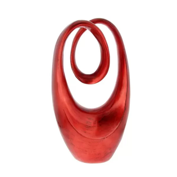 LITTON LANE Decorative Abstract Sculpture in Red Polystone