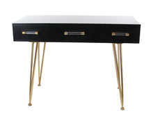 Load image into Gallery viewer, Black Modern Wood Console Table, Black/Gold
